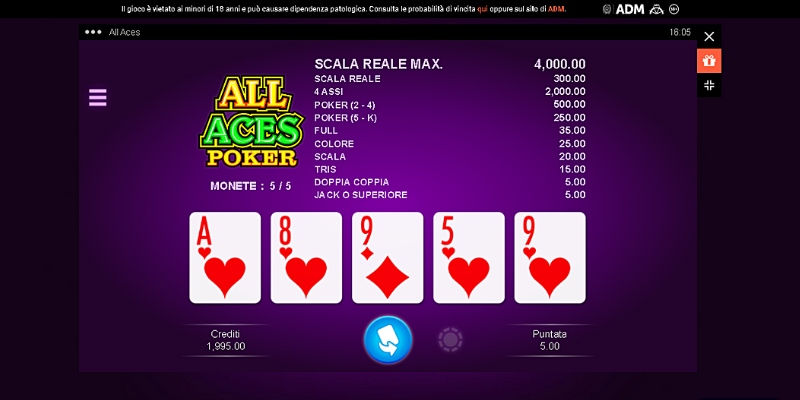 Poker da software (All Aces) di LeoVegas